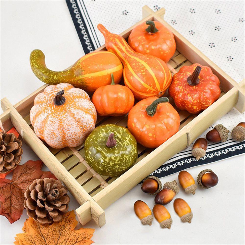 Realistic Faux Decoration Fake Vegetable Simulation Props Halloween Artificial Pumpkin DIY Craft