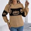 Женская мода повседневный свободный свитер контрастного цвета на Хэллоуин с длинным рукавом пуловер топ