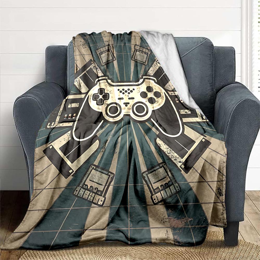 1pc Gamer Console Blanket, Lightweight Flannel Throw Blanket for Sofa, Bed, Travel, Camping, Living Room, Office, Couch060