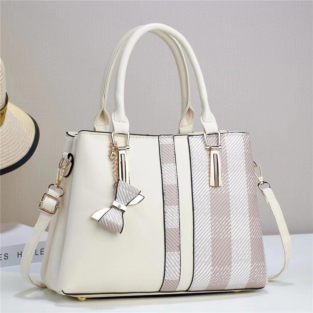 Chic Pu Fashion Handbag For Moms With Compartments And Color Block Design Ideal For Daily Use