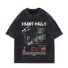 Игра Silent Hill Винтажная стираная футболка Мужская Женская Готическая Мода Футболки Высококачественный Хлопок Оверсайз Футболки Уличная Одежда