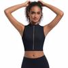 Nessaj Безрукавный спортивный жилет для йоги на молнии, женский фитнес-бюстгальтер, однотонный топ для бега и тренировок