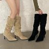Winter Comfortable/Heating/Casual Wear-resistant Thin Heel Walking Boots Fashion New Pointed Sexy Banquet High Heel Boots Women
