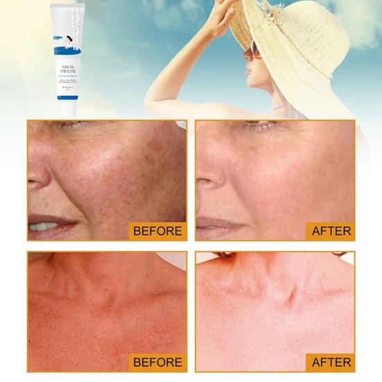 Увлажняющий солнцезащитный крем с березовым соком SPF 50+ Блокирует UVA/UVB-лучи Питает клетки Повышает эластичность 50 мл Солнцезащитный крем для предотвращения морщин для всех типов кожи