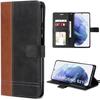 Case for Samsung Galaxy S21 Magnetic Closure Elegant Leather Effect Foldable Black-Brown