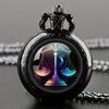 Libra Star Sign Design Vintage Quartz Pocket Watch Men Women Pendant Necklace Chain Pendant Clock Gifts