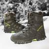 Спортивная уличная обувь Мужские флисовые теплые зимние ботинки Высокие Экспортная обувь для кемпинга и альпинизма Большого размера Военные ботинки Мужские ботинки