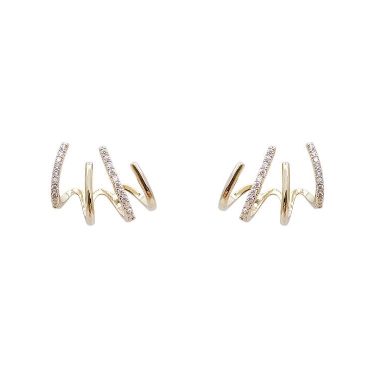 Silver Needle Four-Claw Ear Cuff Earrings - Stylish High-Quality Design