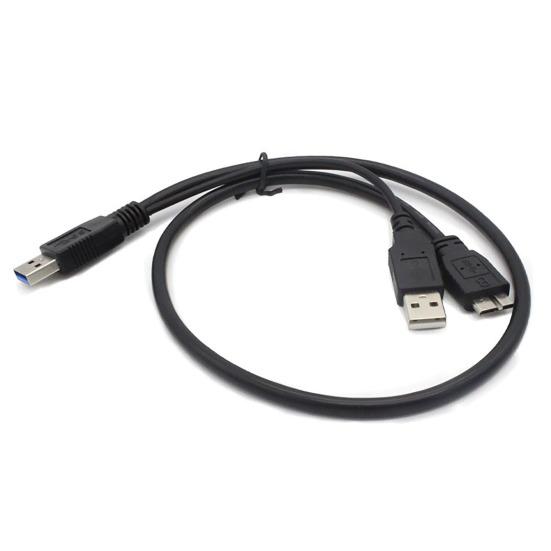 Кабель для мобильного жесткого диска 60 см USB3.0 A «папа» к Micro B, 5 Гбит/с, Y-образная форма, двойное питание, высокоскоростной портативный внешний шнур адаптера для конвектора для жесткого диска