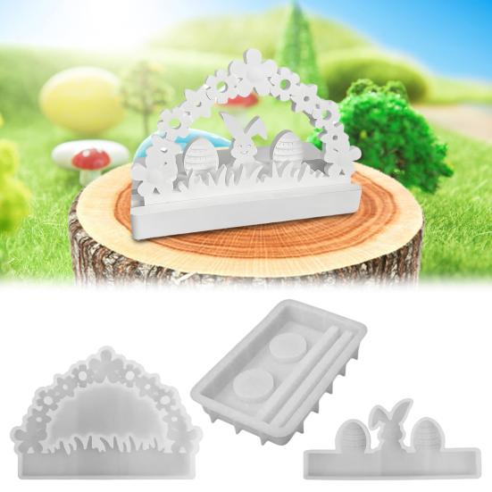 Пасхальные силиконовые формы, подсвечник в виде кролика, литейная форма, пищевая пружинная смола, форма для свечей, мыла, ароматерапии, поделки своими руками, пасхальные подарки