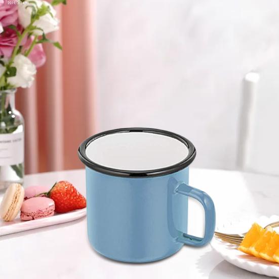 350ml Water Mug Exquisite Retro Style Metal Universal Round Edge Milk Cup