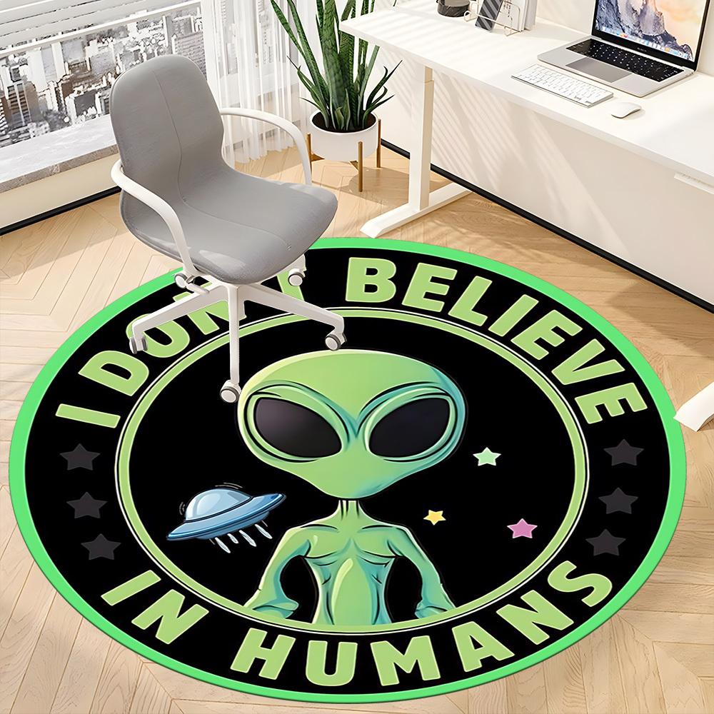 1PC Alien Pattern Chair Carpet for Office, Indoor Non-Slip Washable  Carpet, Soft Comfortable Mat For Office Room yy250930082