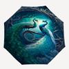 Peacock, Fantasy Automatic Folding Umbrella  8 Ribs, Durable Iron Frame, Bright Color Pattern Compact Travel Umbrella, Suitable for Outdoor,