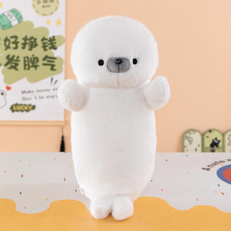 Cute Animal Plush Seal Cushion With Hat And Fish Design For Kids Sleep And Play