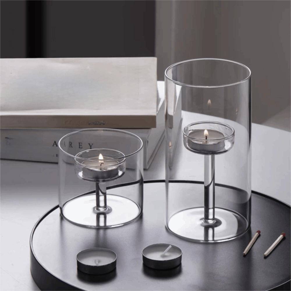 European-style Candlestick Transparent Candle Stand Creative Glass Candle Holder Banquet