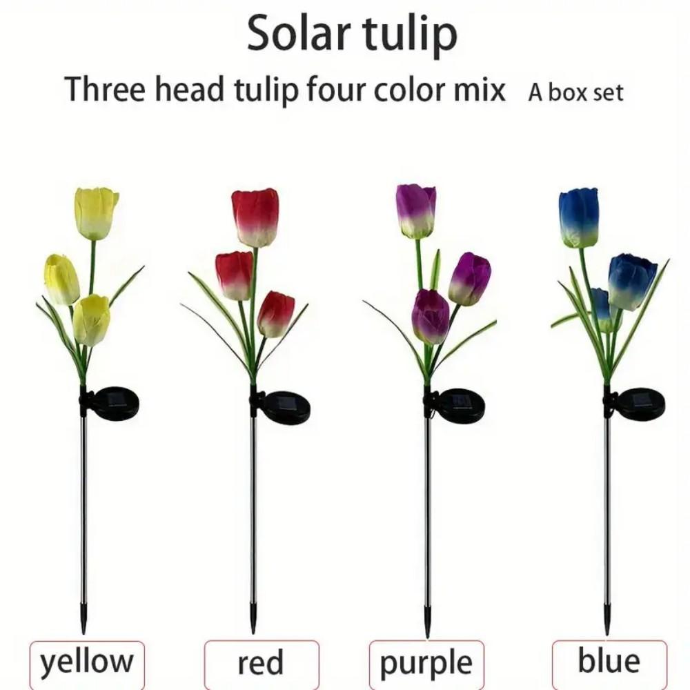 Xiaomi 1PC 3Head Solar Tulip Ground Mounted Lamp,Solar Garden Light, Used for Garden, Courtyard, Outdoor Decoration