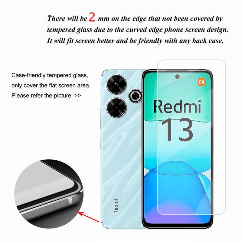 4 шт [2+2] HD прозрачная защитная пленка для экрана из закаленного стекла + пленка для объектива камеры для Redmi A3 13 14C 13C Note 14 13 5G Note 13 Pro 4G 5G POCO X6 F6 M6 Pro c65
