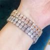 WWJ Men's Women's Universal Shiny Double-Row CZ Zircon Generous Fashion Personality All-Match Tennis Bracelet Daily Jewelry Accessories
