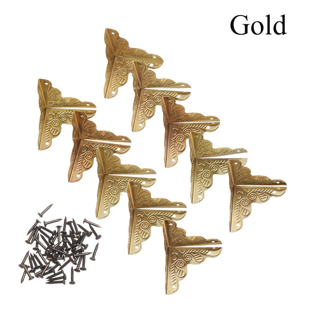 Furniture Hardware Metal Carved Vintage Box Decor Antique Bronze Corner Brackets Corner Protector