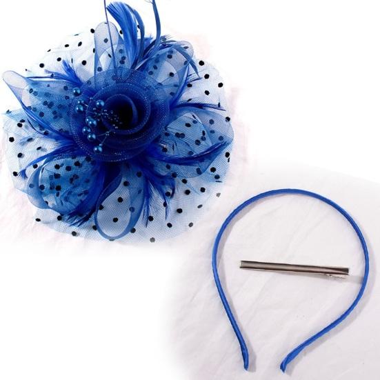 Головной убор в стиле ретро с цветами, перьями и бусинами, украшение для вечеринки, обруч для волос двойного назначения, заколка для волос, украшение для волос