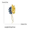Trendy Rhinestone Wheat Ear Brooches for Women Ukrainian Wheats Pins Enamel Plant Badges Office Party Friend Gifts Accessories