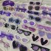 Retro Purple Round Frame Sunglasses for Men & Women Anti-UV Square Face Myopia