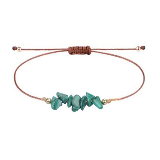 Браслет из драгоценных камней Женский Мужской Регулируемый Плетеный Кристальный Браслет Бохо Веревочка