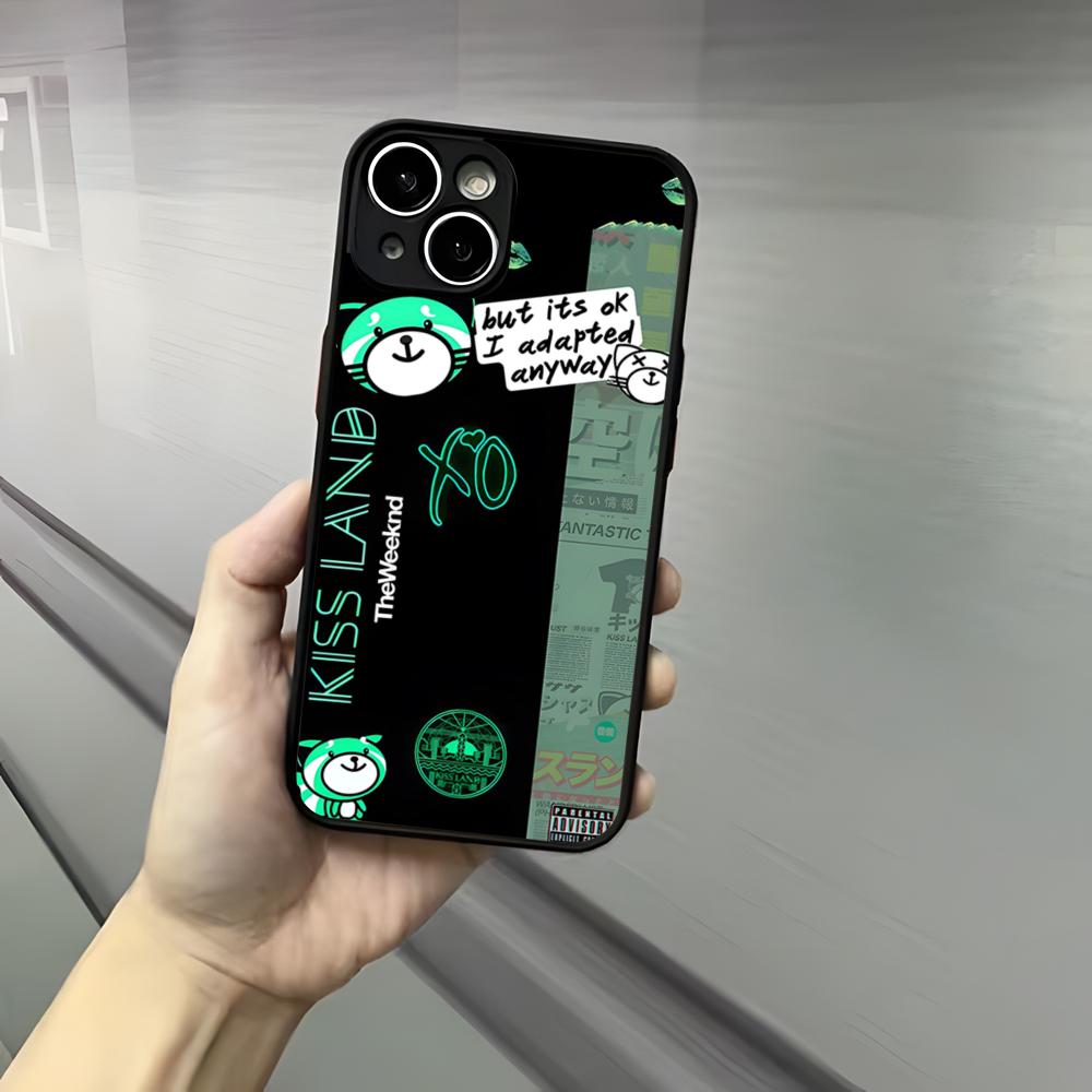 Чехол для телефона The Weeknd Kiss Land Для iPhone 17 16 15 14 13 12 Pro Max Xr Air Plus Черный Жесткий Чехол с Ощущением Кожи