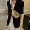 Fashionable Braided Women's Waist Bag  New Spring Korean Style Trendy Breast Bag Simple Casual Shoulder Bag