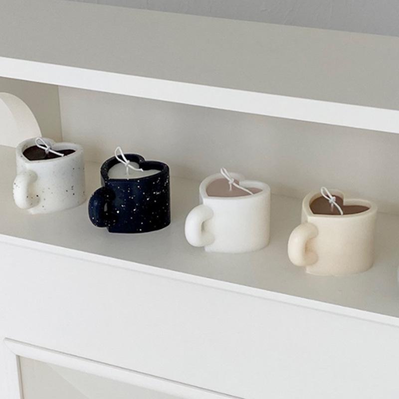 New Love Heart Mug Silicone Candle Mold DIY Large Candle Mold Baking Mould Handmade Home Decor for Friend Valentine's Day Birthday Gifts