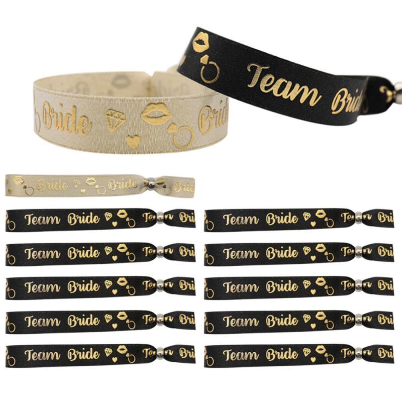 11pcs Bride Adjustable Wristband Bracelet Team Bride Bachelor Party Wedding Bridal Shower Supplies