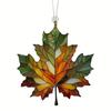 Maple Leaf Suncatcher Hanging Decoration Thanksgiving Day Autumn Stained Glass 2D Flat Acrylic Glass Window Wall Hanging Sign Ornament