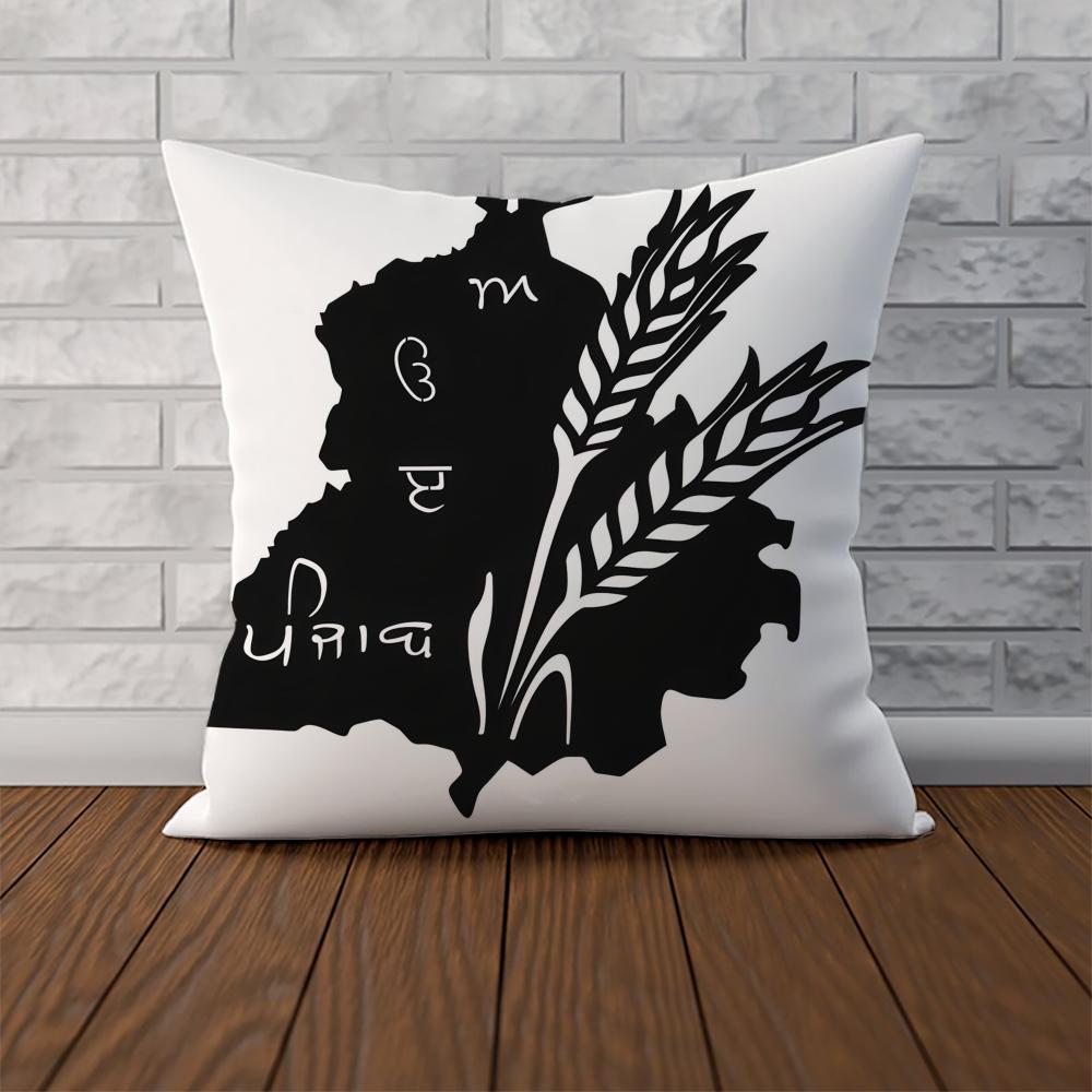 PPunjab Map Pillow Case For Car Sofa Decorative Home Doublesided Print Plush Square Throw Pillow Cushion Cover