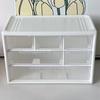 Drawer Desktop Storage Box Large Capacity 6 Compartments Clear Visible Cosmetic Stationary Hair Accessories Jewelry Storage Organizer Container