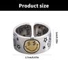 Vintage Smile Face Poker Dices Star Opening Ring Adjustable Ring Jewelry for Fashion Enthusiasts and Retro Lovers
