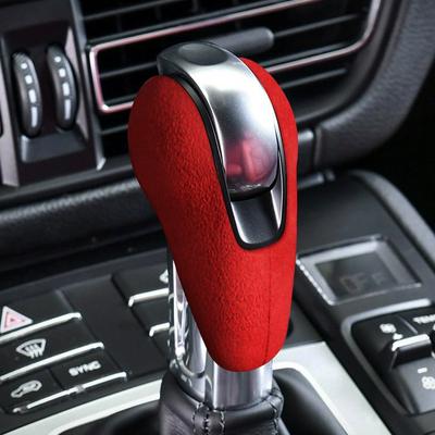 Замшевая автомобильная головка рычага переключения передач ручка переключения передач защитная накладка декоративные аксессуары для Porsche Macan Panamera Boxter 718