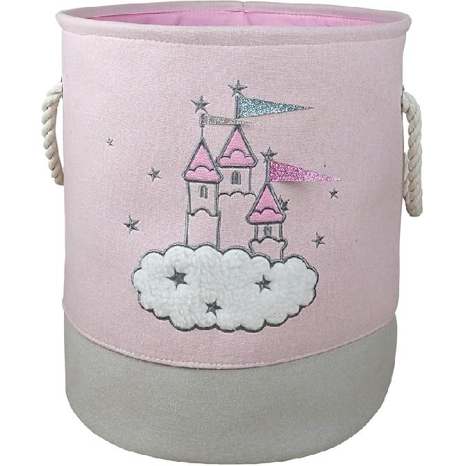 KUNRO Large Sized Round Storage Basket Organizer Bin Laundry Hamper for Nursery Clothes Toys