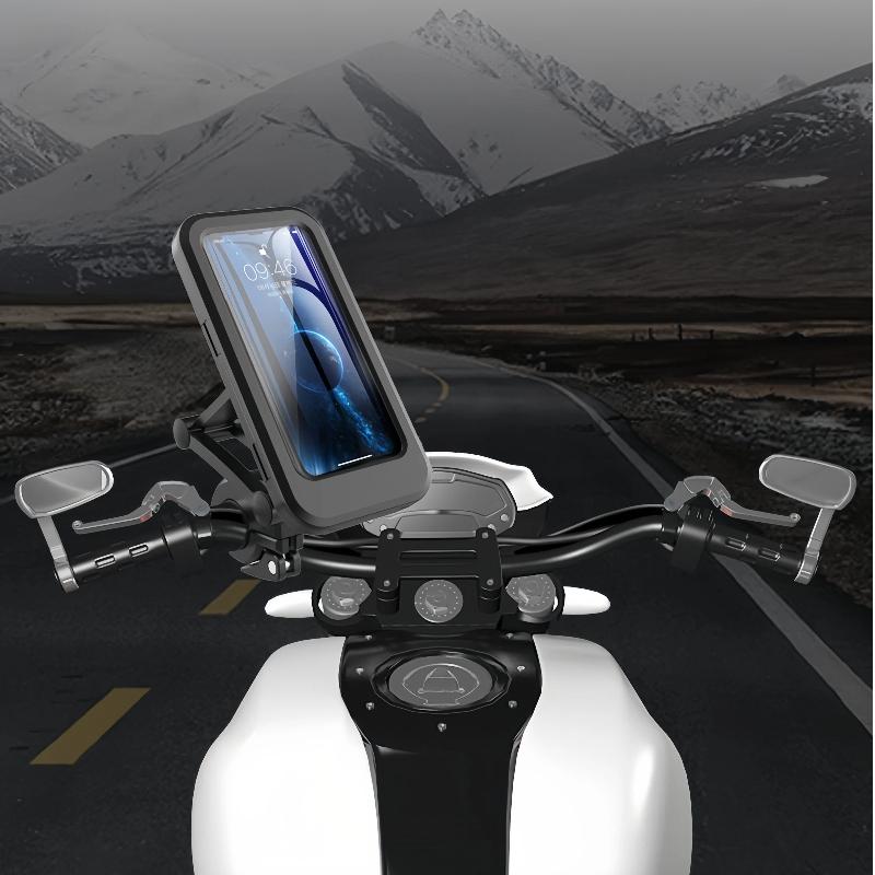 Car-Mounted Phone Holder, Suitable For Motorcycles And Bicycles, Waterproof, Shockproof, With Adjustable Height