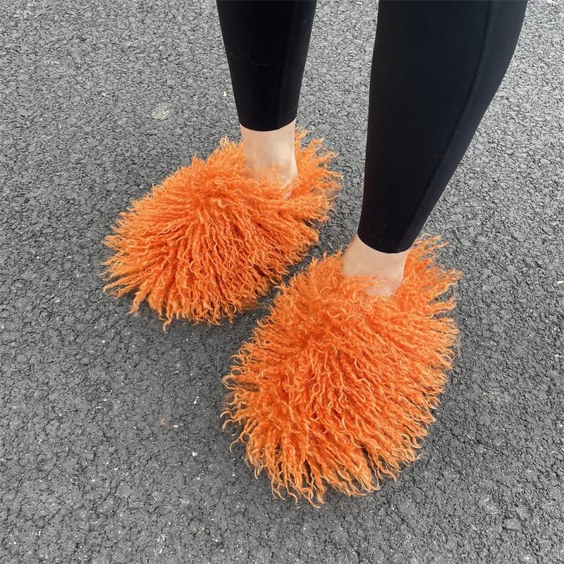 Осенне-зимние роскошные удобные пушистые женские сандалии из искусственного меха, сексуальные, горячие, потрясающие, домашние, повседневные, тапочки для девочек