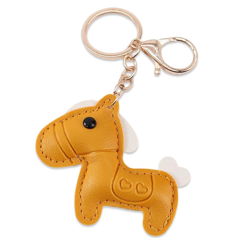 Милый мультяшный брелок из кожи с пони, кавайные шармы, лошади, подвеска для рюкзака, сумки, украшения, аксессуары