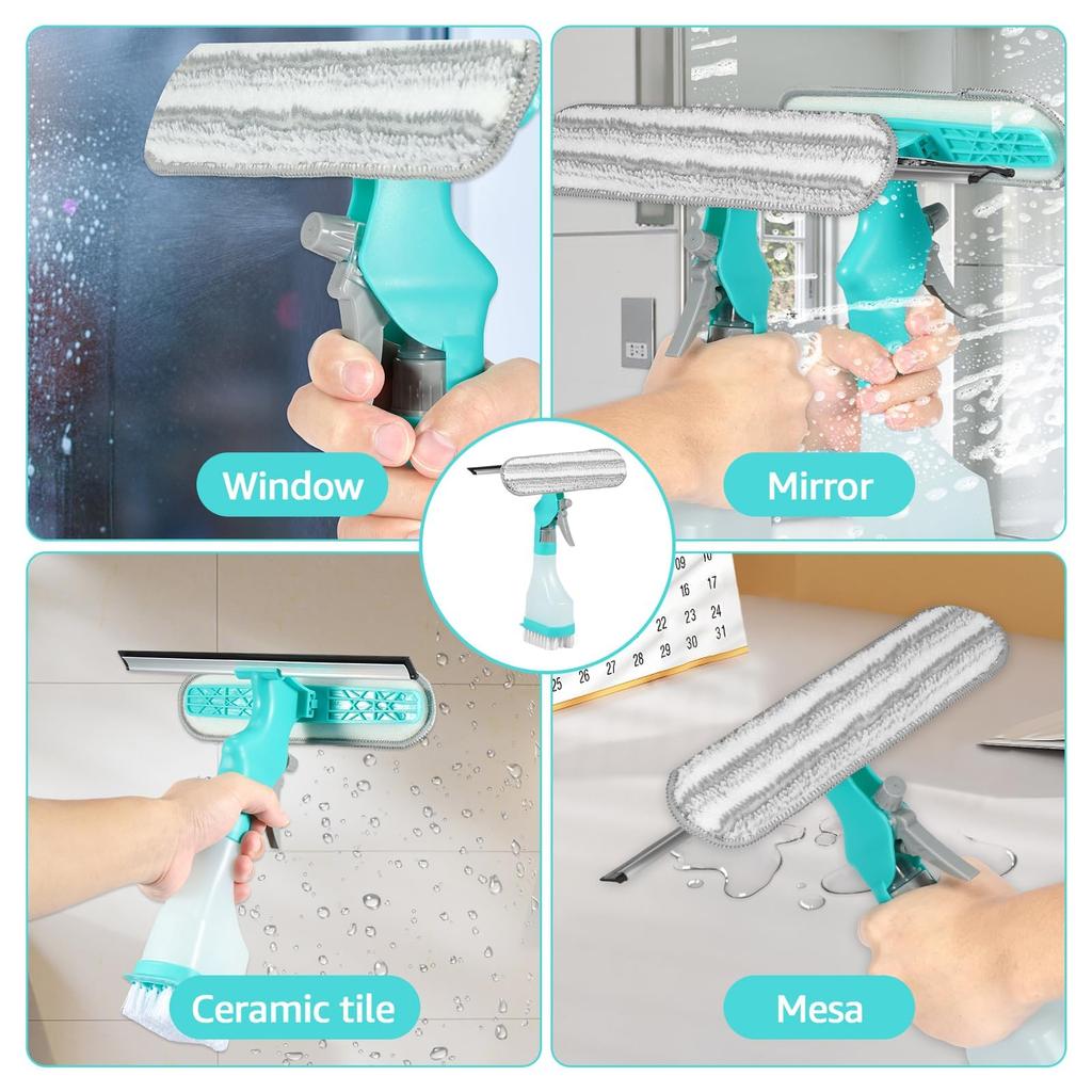 Профессиональный набор для мытья окон - Инструмент для мытья стекла "все в одном" с распылителем для зеркал, лобового стекла автомобиля и столешниц