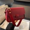 Женская сумка Французская текстура Цепочка Сумки через плечо Новая весна Простые универсальные квадратные сумки через плечо Шикарные красные свадебные сумки