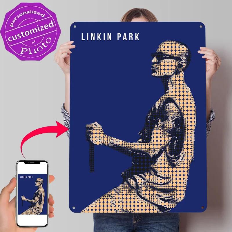 Chester Bennington D Texture Metal Poster Customized Wall Art Tin Sign Gift for Mancave Luxury Decoration Home Decorations Room
