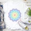 Mandala 100% Cotton T Shirt Women Unisexdala Art Geometric Tshirt Buddhism Yoga Shirts Unisexdala Summer Top Tees Unisex
