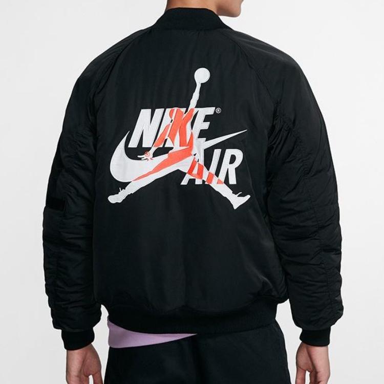 Jordan Wings MA-1 с логотипом и принтом, теплая свободная повседневная куртка-бомбер на молнии, мужские куртки черного цвета AV2599-010