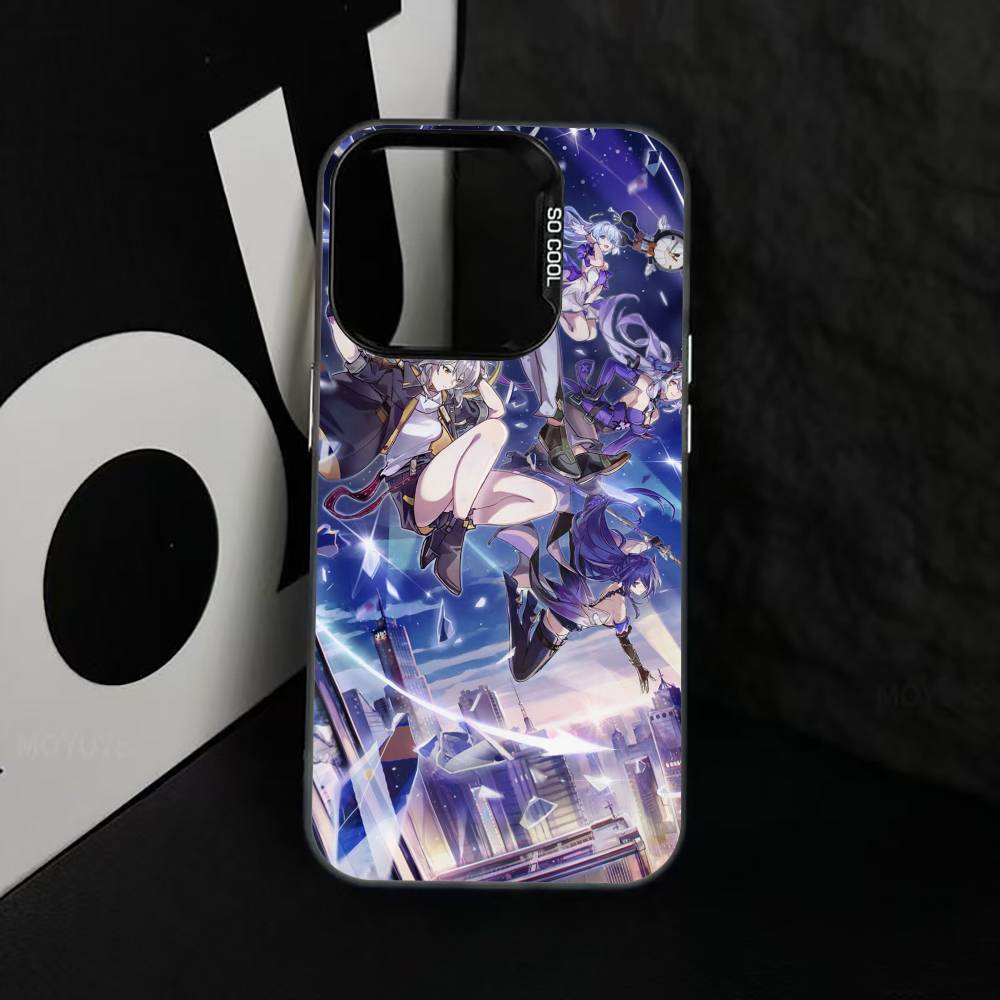 Чехол для телефона H-Honkai S-Star R-Rail для iPhone 17,16,15,14,13,12,11 Plus,Pro Max,XS,Цветной Серебряный Покрытый Внутренний Чехол