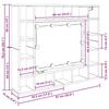 Mirror Cabinet with Shelf Black Oak Effect 91 x 15 x 76.5 cm