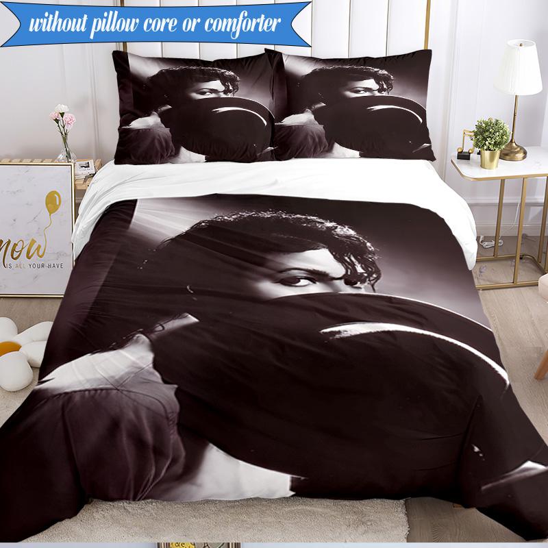 Metallic Hair Style Michael muisc 3pcs K-pop music group Bedding set,Ideal for Bedroom, Dormitory,Including Duvet Cover And 2pcs Pillowcases,Fan gift