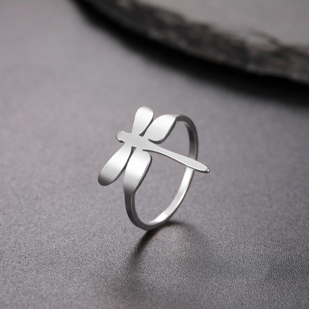 Cazador Stainless Steel Dragonfly Rings for Women Gold Color Finger Rings Jewelry Party Birthday Gift Wholesale 2026 Trend New