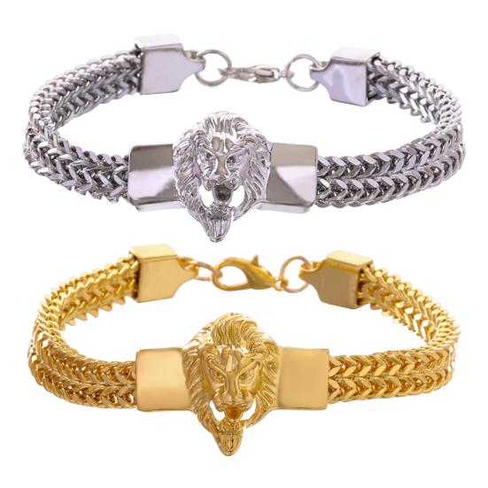 Мужской браслет с декором в виде льва, браслет в стиле хип-хоп, круглый, гладкий, тонкая работа, ювелирное изделие, подарок, наручный аксессуар